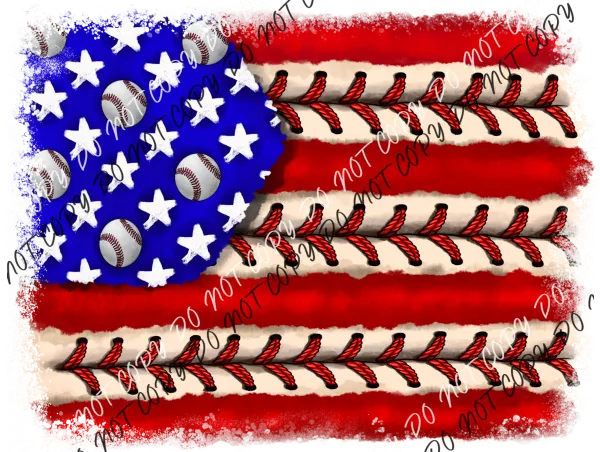 Baseball Flag DTF Transfer