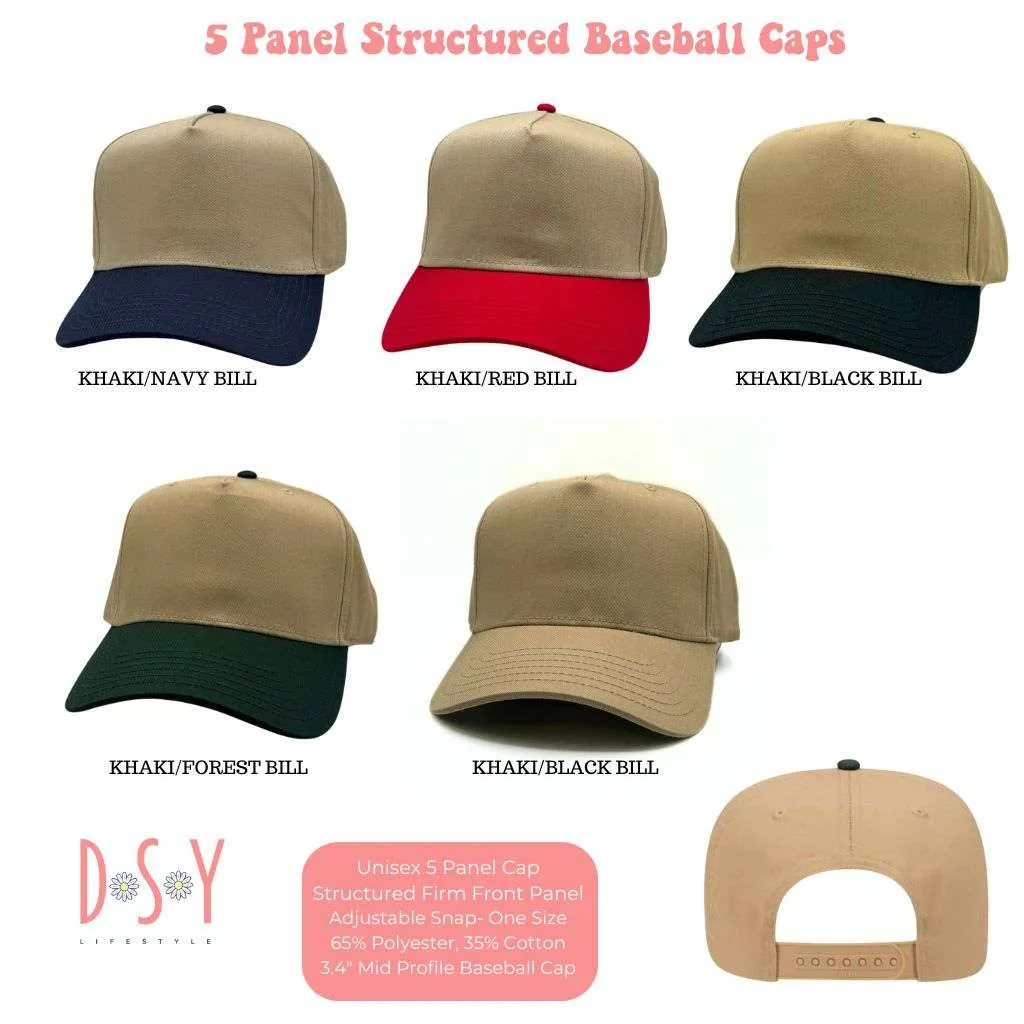 Cowgirl Baseball Hat - 5 Panel Baseball Cap