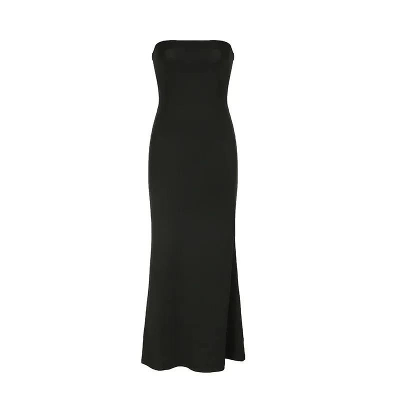 Elegant Strapless Off Shoulder Long Dress