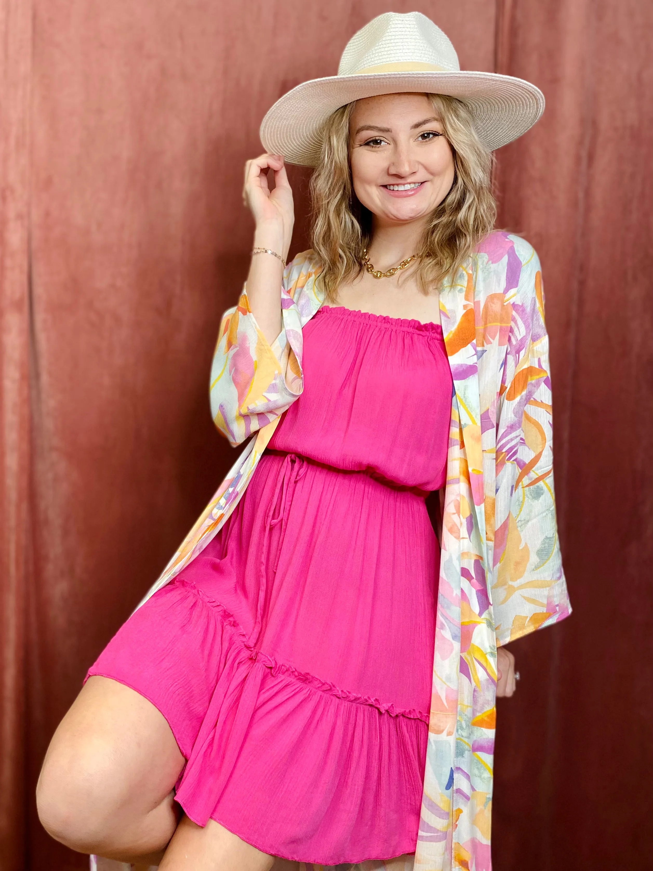 Elle Strapless Pink Dress ELAN