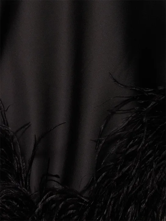 Giuseppe Di Morabito   Satin midi dress w/feathers 