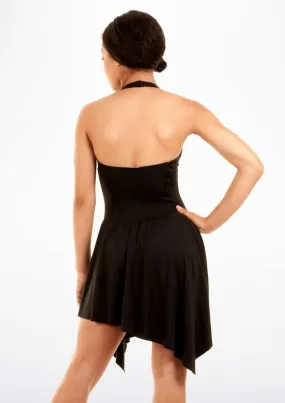 Mirella Asymmetrical Hem Halter Ballroom Dress