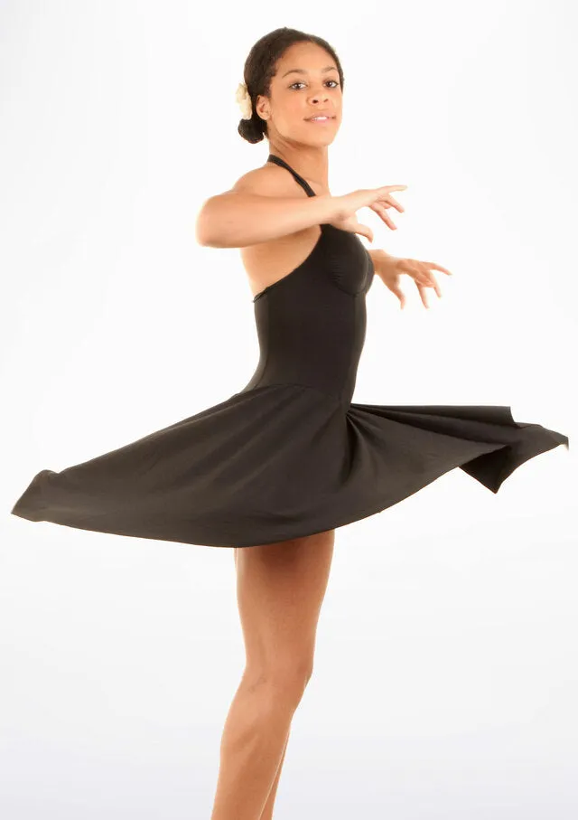 Mirella Asymmetrical Hem Halter Ballroom Dress