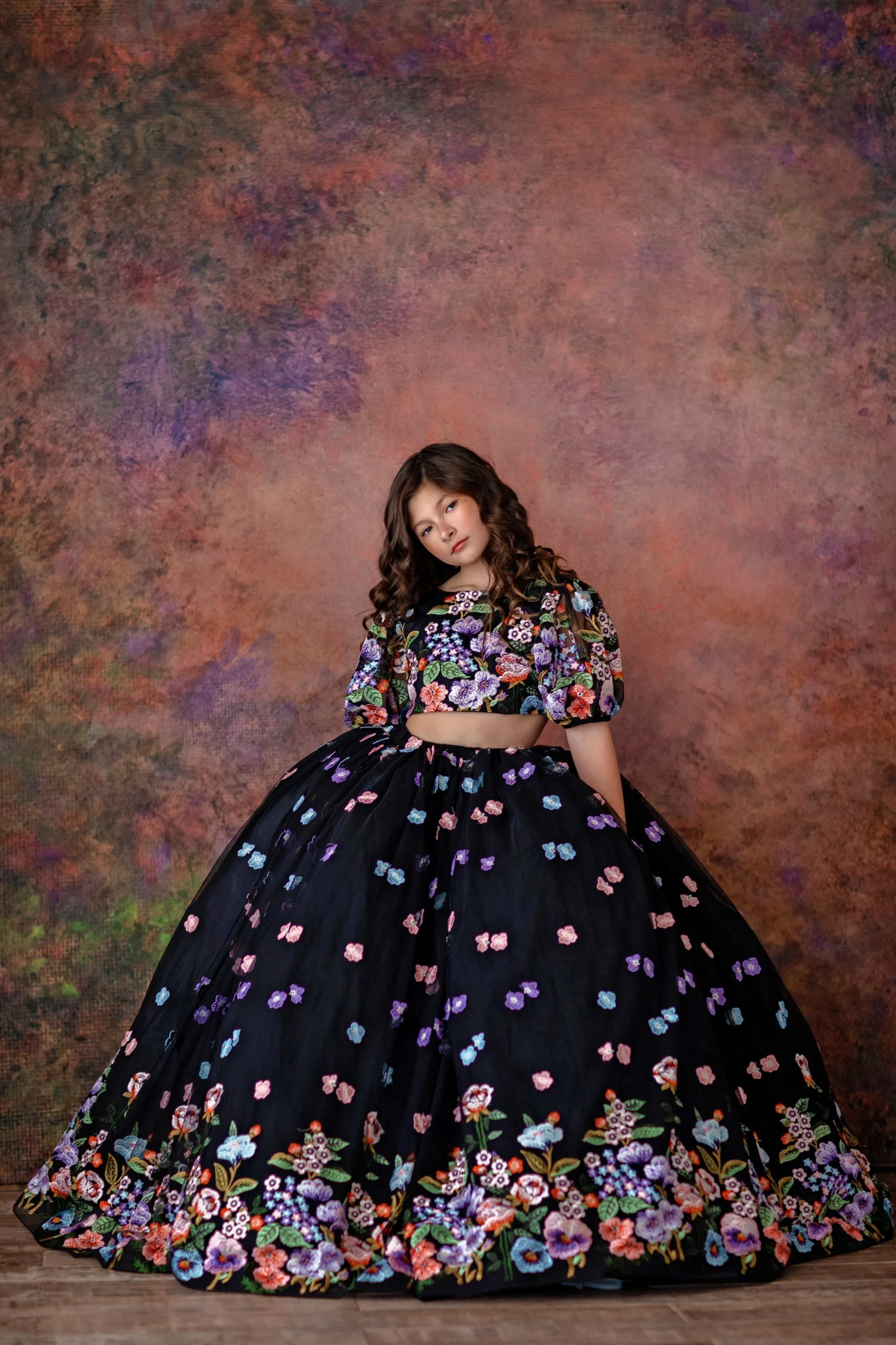New "Camille" -  Floor Length 2 piece set ( 6 Year - Petite 8 Year)
