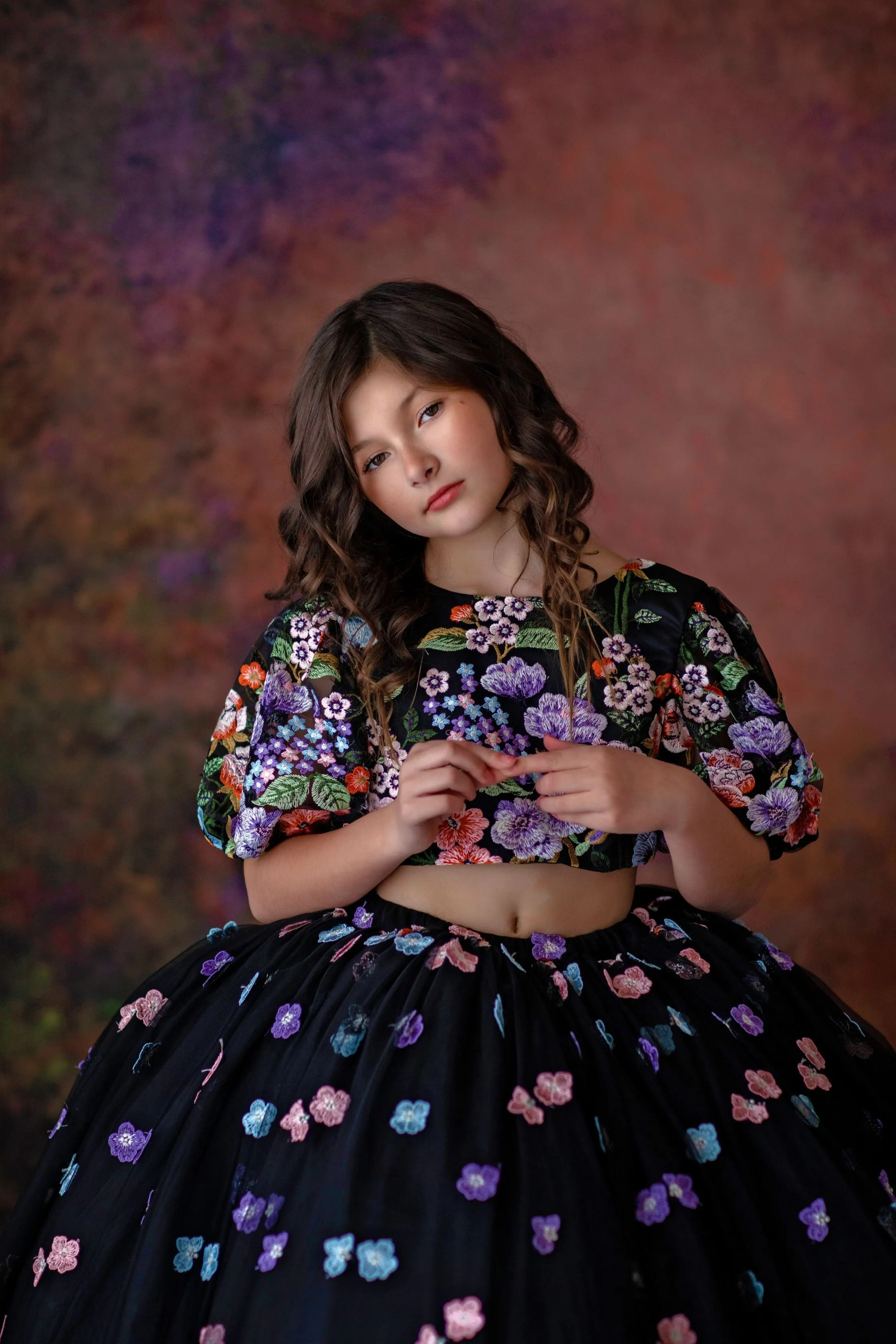 New "Camille" -  Floor Length 2 piece set ( 6 Year - Petite 8 Year)