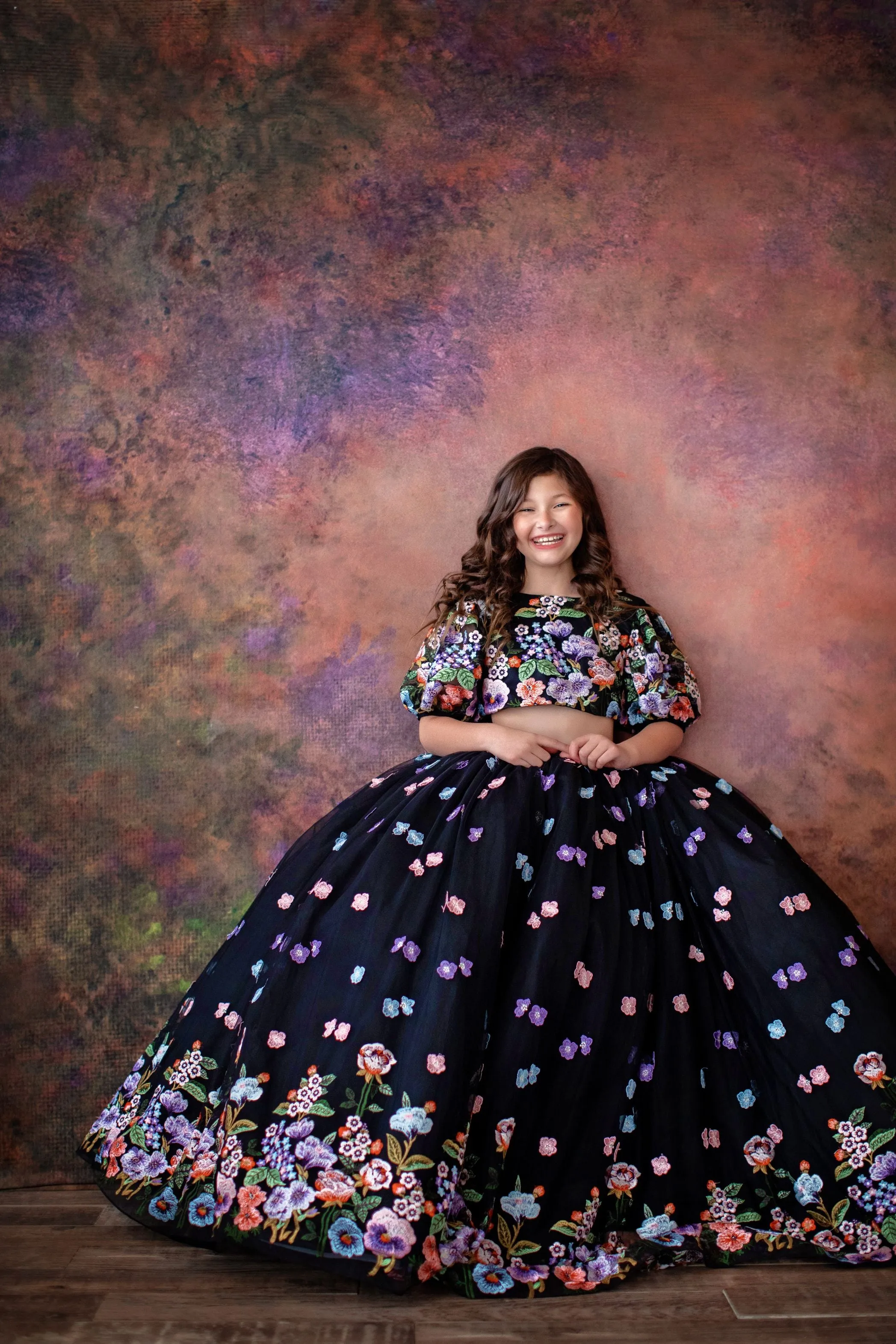 New "Camille" -  Floor Length 2 piece set ( 6 Year - Petite 8 Year)