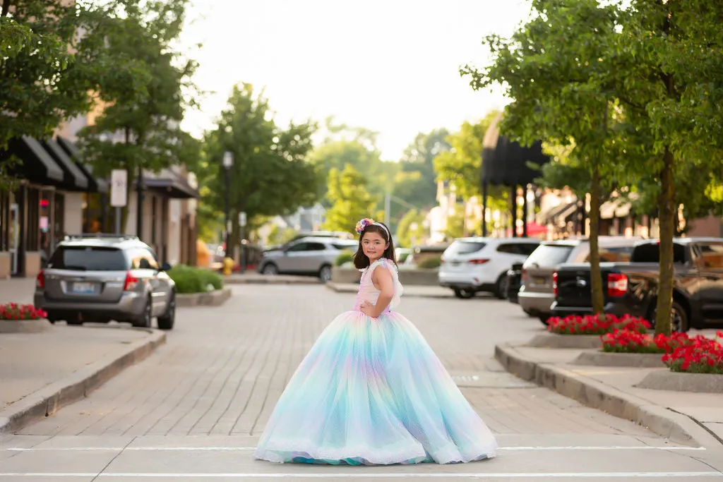 "Ombre Lilac Dream" Floor Length Dress (7 Year-Petite 8 Year)