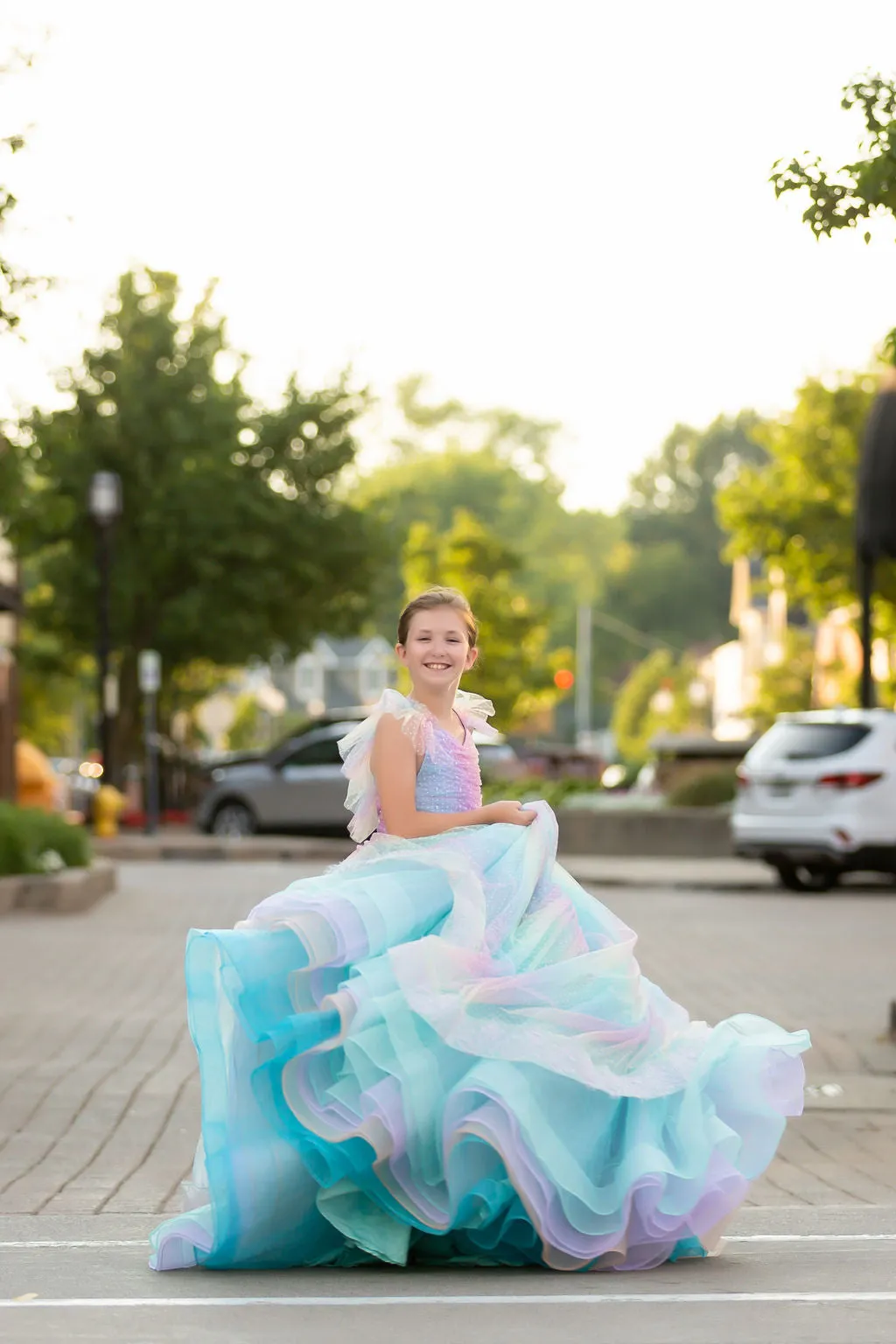 "Ombre Lilac Dream" Floor Length Dress (7 Year-Petite 8 Year)