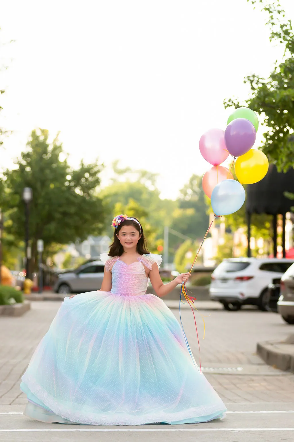 "Ombre Lilac Dream" Floor Length Dress (7 Year-Petite 8 Year)