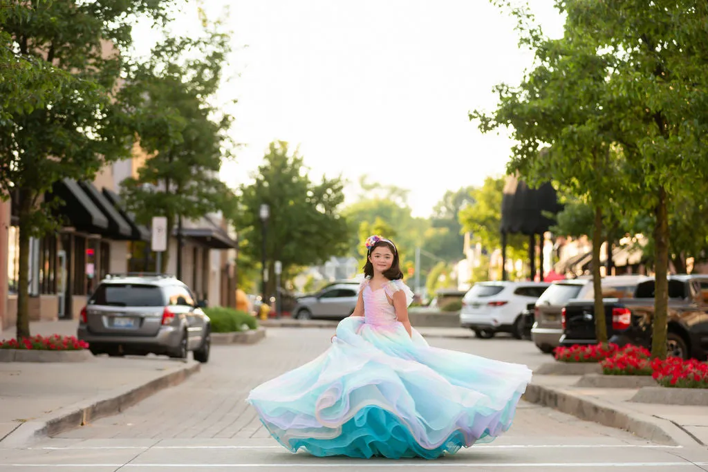"Ombre Lilac Dream" Floor Length Dress (7 Year-Petite 8 Year)