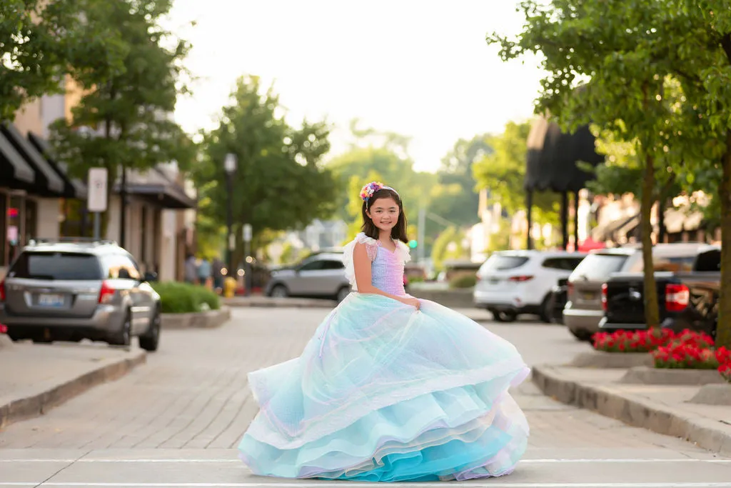 "Ombre Lilac Dream" Floor Length Dress (7 Year-Petite 8 Year)