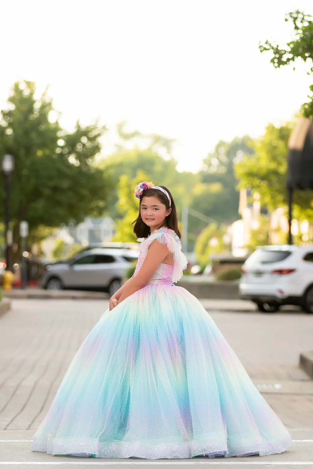"Ombre Lilac Dream" Floor Length Dress (7 Year-Petite 8 Year)
