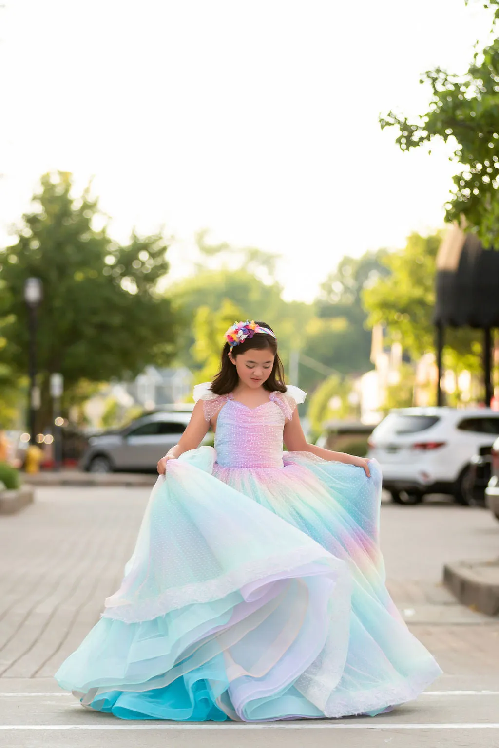 "Ombre Lilac Dream" Floor Length Dress (7 Year-Petite 8 Year)