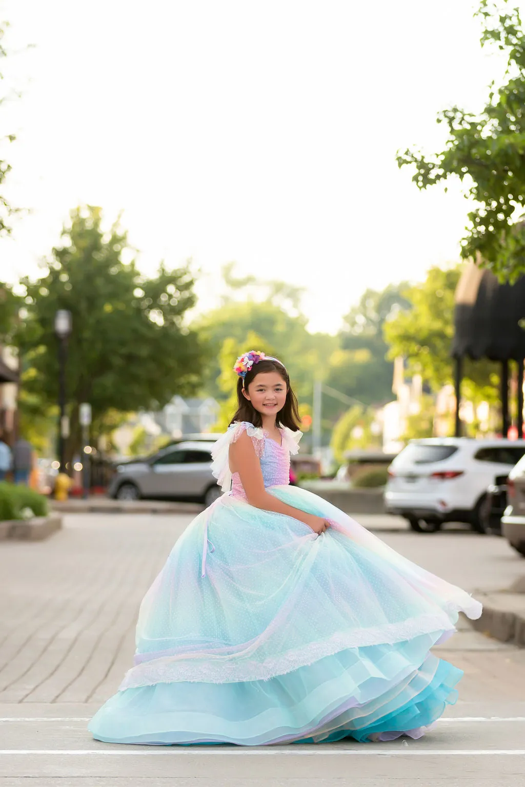"Ombre Lilac Dream" Floor Length Dress (7 Year-Petite 8 Year)