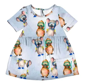 Swimming Pals Short Sleeve Pocket Dress